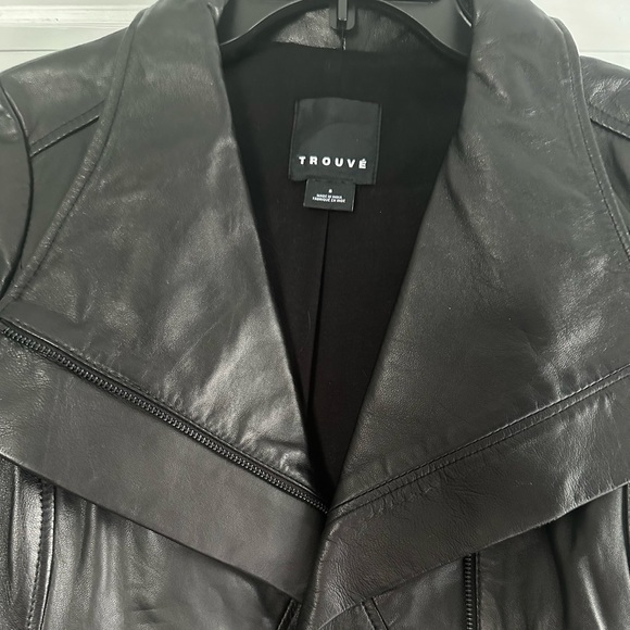TROUVÉ BLACK LEATHER JACKET - Picture 5 of 7